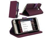 Celicious HTC One M9 2015 Notecase W PU Leather Wallet Style Case Purple