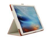 iPad Pro Case Celicious Notecase T Apple iPad Pro PU Leather Folio Stand Case [White with Orange Interior]