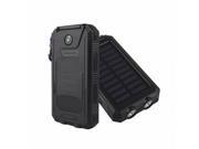iMeshbean 30000mAh Power Bank Solar Charger Waterproof Portable External Battery USB Charger Built in LED light with Compass Black