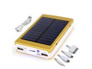 iMeshbean Solar Charger Solar Power Bank 8000mAh External Backup Battery Pack Dual USB Solar Panel Charger Gold