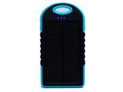 iMeshbean Solar Charger 5000mAh Waterproof Dirt Shockproof Dual USB Port Portable Charger Backup Power Pack for Smart phone All USB Devices Blue
