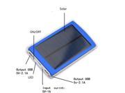 iMeshbean 10000mAh Dual USB Portable Solar Battery Charger Power Bank For Cell Phone Blue