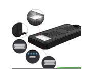 iMeshbean Solar Charger with 6LED Flashlight 15000mAh Solar Power Bank Dual USB External Battery Charger Black