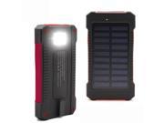 iMeshbean Solar Charger 10000mAh Solar Power Bank with Dual USB External Backup Battery Pack Solar Panel Cellphone Charger Red