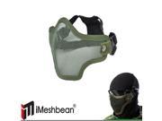 iMeshbean Airsoft Strike Steel Half Mask Dual Elastic Head Straps