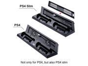 [Newest Version] Vertical Stand for PS4 Slim PS4 with Cooling Fan 2 in 1 Controller Charging Station Game Storage Dual USB Hub An All In One Area for All