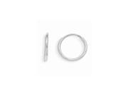 14k White Gold Endless Hoop Childrens Earrings - Measures 12x12mm 14k White Gold Endless Hoop Childrens Earrings - Measures 12x12mm