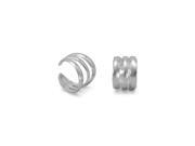 Sterling Silver 3 Row Polished Earrings Cuff Adjustable Ear Cuffs Measure 8.5mm Wide Sterling Silver 3 Row Polished Earrings Cuff Adjustable Ear Cuffs Measure 8.5mm Wide