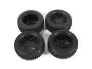 Hot 4Pcs Rubber Tires Wheel Rims For Black 1 10 Short Course Truck Rally RC Car new arrivel