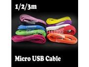 100pcs/lot 10ft 3M Black white Micro USB Data Cable for Samsung Galaxy S7 S6 S5 Note 4 5 for all the micro usb port mobile phone