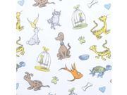 Trend Lab Dr. Seuss What Pet Should I Get? Fitted Crib Sheet, Gray/Yellow/Green/Tan