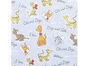 Trend Lab Dr. Seuss What Pet Should I Get? Pet Sayings Fitted Crib Sheet, Gray/Yellow/Green/Tan