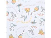 Trend Lab Dr. Seuss Oh, The Places You'll Go! Quotes Fitted Crib Sheet, Aqua/Orange/Yellow