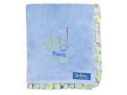 Trend Lab Dr. Seuss Ruffle Trim Receiving Blanket, Oh! the Places You'll Go! Blue