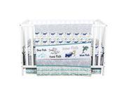 Trend Lab Dr. Seuss New Fish 5 Piece Bedding Set, Blue, Green and Gray