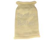 Spoiled Rotten Rhinestone Knit Pet Sweater SM Cream Spoiled Rotten Rhinestone Knit Pet Sweater SM Cream