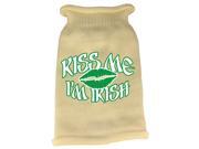 Kiss Me Im Irish Screen Print Knit Pet Sweater MD Cream Kiss Me Im Irish Screen Print Knit Pet Sweater MD Cream