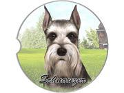 ES Pets Absorbent Stoneware Car Cup Holder Coaster, Schnauzer Cropped Ears ES Pets Absorbent Stoneware Car Cup Holder Coaster, Schnauzer Cropped Ears
