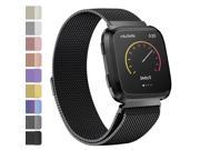Fitbit Versa Bands, Stainless Steel Milanese Loop Metal Mesh Bracelet Sport Strap with Unique Magnet Lock Wristbands Replacement Band for Fitbit Versa - 38mm (B