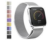 Fitbit Versa Bands, Stainless Steel Milanese Loop Metal Mesh Bracelet Sport Strap with Unique Magnet Lock Wristbands Replacement Band for Fitbit Versa - 38mm (S
