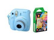 Fujifilm instax mini 8 Instant Film Camera & Rainbow Instant Film Kit (Blue)