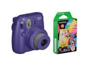 Fujifilm instax mini 8 Instant Film Camera & Rainbow Instant Film Kit (Grape)