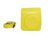 Retro Camera PU Leather Carrying Case For Fujifilm Fuji instax mini 70 + Shoulder Strap Yellow