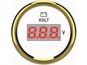 ECMS Marine Boat Car Truck Digital Voltmeter Gauge 8-32V 52mm 316L Gold Bezel White Dial 800-00152 ECMS Marine Boat Car Truck Digital Voltmeter Gauge 8-32V 52mm 316L Gold Bezel White Dial 800-00152