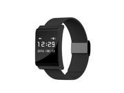 Large OLED Touch Screen Smart Bracelet IP67 Waterproof Bluetooth 4.0 Anti-lost Fitness Smartwatch Steel Watchband Black
