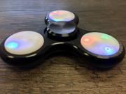 EDC High Quality Metallic Black With LED LIGHTS Fidget Spinner In 6 COLORS  With High Quality Bearing For Long Spin Time Focus Anxiety Stress Relief Desk Toy