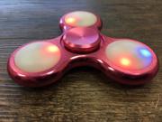 EDC High Quality Metallic PINK With LED LIGHTS Fidget Spinner In 6 COLORS  With High Quality Bearing For Long Spin Time Focus Anxiety Stress Relief Desk Toy