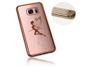 Xtra-Funky Range Samsung Galaxy S7 Slim Silicone Case with Sparkling Crystal Edging and Fairy - Rose Gold