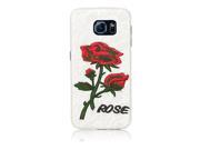 Xtra-Funky Range Samsung Galaxy S7 Embroidery Stitched Rose Hard Plastic Case - White