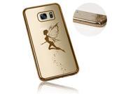 Xtra-Funky Range Samsung Galaxy S7 Slim Silicone Case with Sparkling Crystal Edging and Fairy - Gold