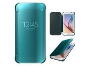 Xtra-Funky Range Samsung Galaxy S7 Edge Smart Date / Time View Mirror Shiny Flip Hard Case Cover With Sleep / Wake Function - Electric Blue