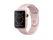 Apple Watch Series 3 38mm Smartwatch (GPS + Cellular, Gold Aluminum Case, Pink Sand Sport Band)