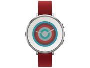 Pebble Technology Corp Smartwatch for iPhone/Android Smartphone - Silver/red