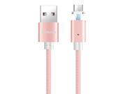POFAN P13 1m 2A Magnetic Micro USB to USB Weave Style Data Sync Charging Cable with LED Light, CE / FCC / ROHS for Samsung Galaxy S7 & S7 Edge / LG G4 / Huawei