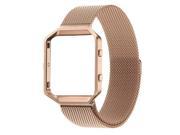 Milanese Loop Band With Frame For Fitbit Blaze (Small) - Rose Gold