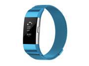 Stainless Steel Milanese Loop Band By Element Works - Metal Bracelet Strap with Unique Magnet Lock for Fitbit Charge (Small) - Blue