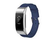 Fitbit Fitness Watch Gear Genuine Leather wristband replacement Band for Fitbit Charge 2 By Element Works - Small - Blue