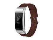 Fitbit Fitness Watch Gear Genuine Leather wristband replacement Band for Fitbit Charge 2 By Element Works - Small - Brown