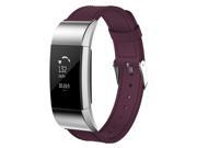 Fitbit Fitness Watch Gear Genuine Leather wristband replacement Band for Fitbit Charge 2 By Element Works - Small - Purple