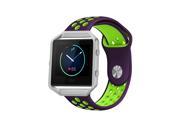 Silicone Band with silver Frame for Fitbit Blaze- Small (purple/green)