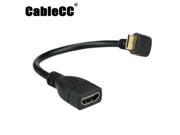 Cablecc 90 Degree up Right Angled Mini HDMI Male to HDMI Female Adapter Cable 10cm Black Cablecc 90 Degree up Right Angled Mini HDMI Male to HDMI Female Adapter Cable 10cm Black