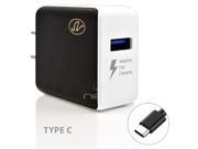Premium Black Quick Wall Charger Adapter 4.3 Amp + 3 Feet Type C USB 2.0 Data Cable For ZTE MAX DUO 4G LTE Premium Black Quick Wall Charger Adapter 4.3 Amp + 3 Feet Type C USB 2.0 Data Cable For ZTE MAX DUO 4G LTE