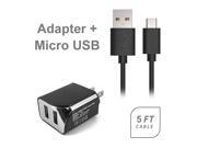 T-Mobile Samsung Galaxy Core Prime Accessory Kit, 2 in 1 Quick Charge USB Wall Charger 2.1 AMP Adapter + 5 Feet USB Data Sync Charging Cable BLACK T-Mobile Samsung Galaxy Core Prime Accessory Kit, 2 in 1 Quick Charge USB Wall Charger 2.1 AMP Adapter + 5 Feet USB Data Sync Charging Cable BLACK