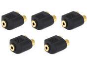 5 PCS 3.5mm Mono Jack to 2 RCA Jack Splitter Adaptor Gold Plated, CNE597256 5 PCS 3.5mm Mono Jack to 2 RCA Jack Splitter Adaptor Gold Plated, CNE597256