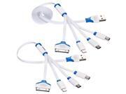 Vastar 2 Packs 4-in-1 USB Charging Cable Adapter, 3.3 Feet and 1 Feet Multiple Charging Cable Connector with Micro USB/Mini USB Ports for iPhone 6,5,4 and iPad Vastar 2 Packs 4-in-1 USB Charging Cable Adapter, 3.3 Feet and 1 Feet Multiple Charging Cable Connector with Micro USB/Mini USB Ports for iPhone 6,5,4 and iPad