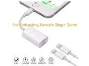 Dual Lightning Adapter for iPhone X/ 8/ 7 series?Supports iPhone Podcasting Skype Game Karaoke, Headphone Audio &Charger Adapter,Supports iOS 11. Dual Lightning Adapter for iPhone X/ 8/ 7 series?Supports iPhone Podcasting Skype Game Karaoke, Headphone Audio &Charger Adapter,Supports iOS 11.